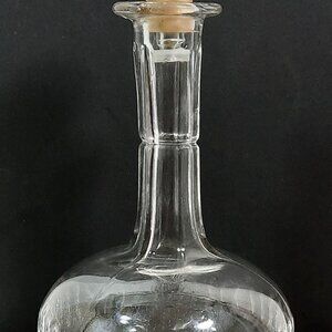 Vintage MCM Pressed  Glass Wine /Whiskey Decanter With Stopper